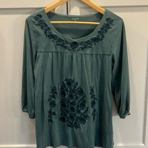 Garnet Hill embroidered swing top